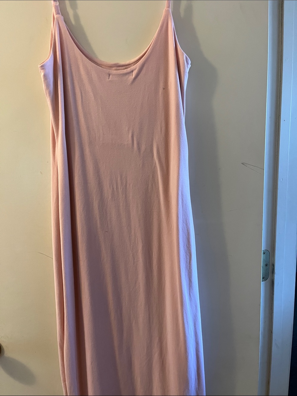 Soft Blush Midi Slip Dress with Spaghetti Straps - Picture 2 of 4